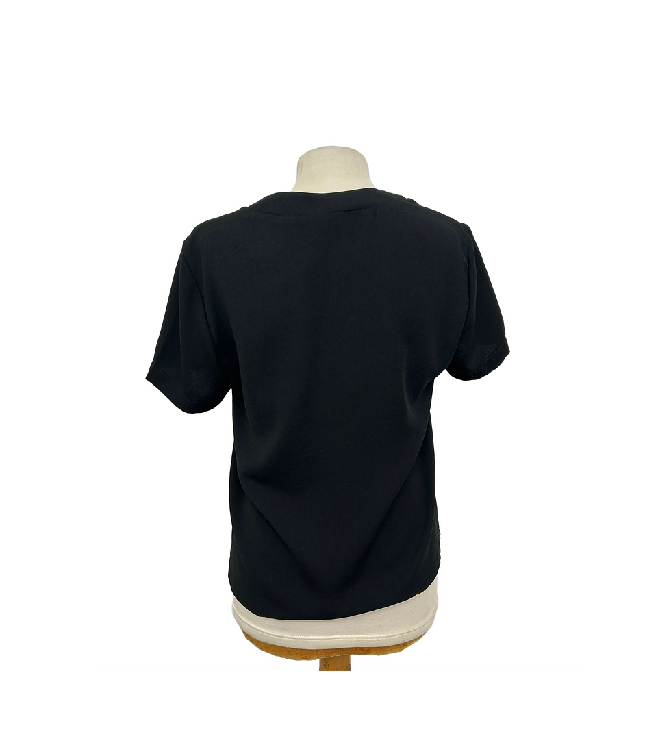 Thumbnail: STUDIO PASHA Black Short Sleeve Button Shirt