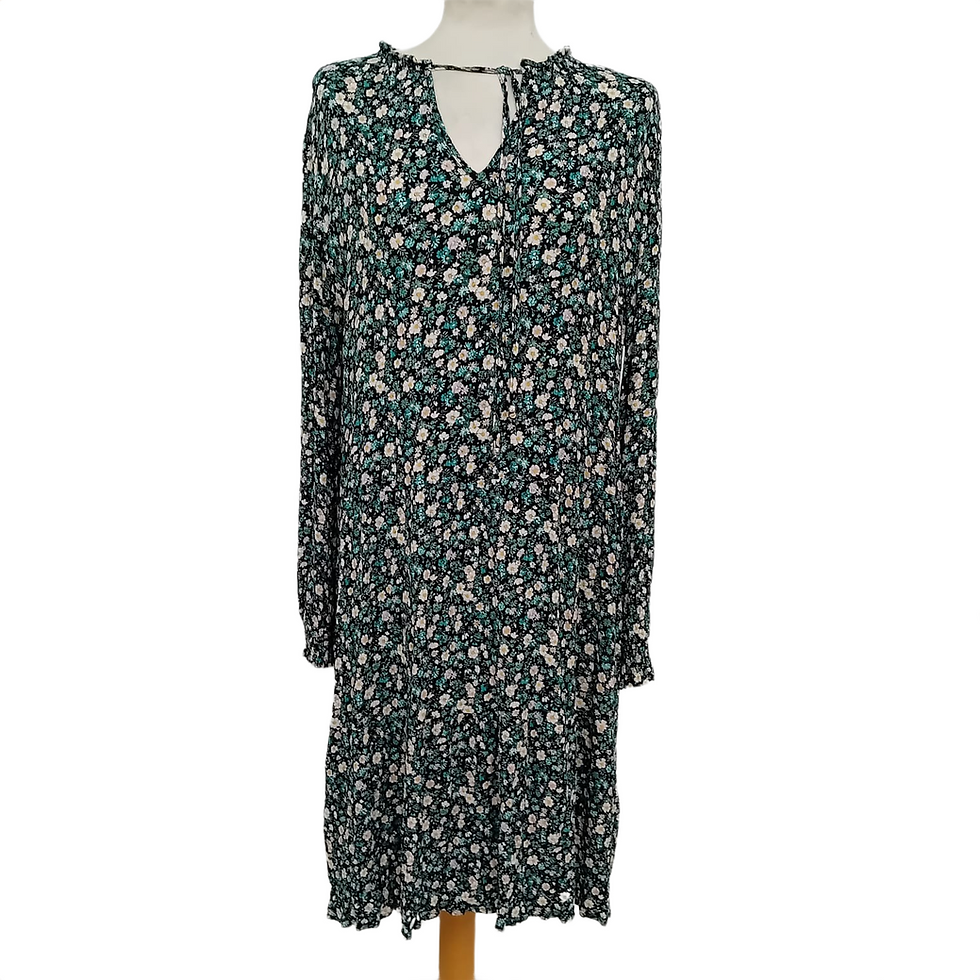 תמונה ממוזערת: Oui Ditsy Floral Dress with Ruffle Tie Neckline