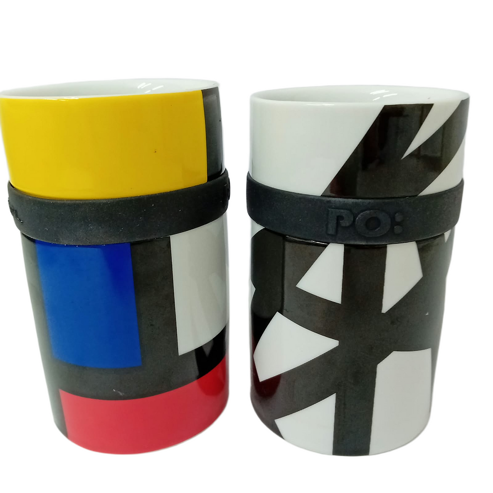 Thumbnail: PO: DESIGN MONDRIAN & GEOMETRIC PORCELAIN MUGS