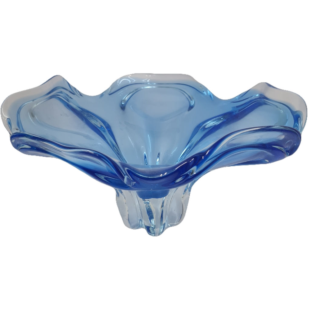 Blue MURANO Art Glass Centerpiece Bowl