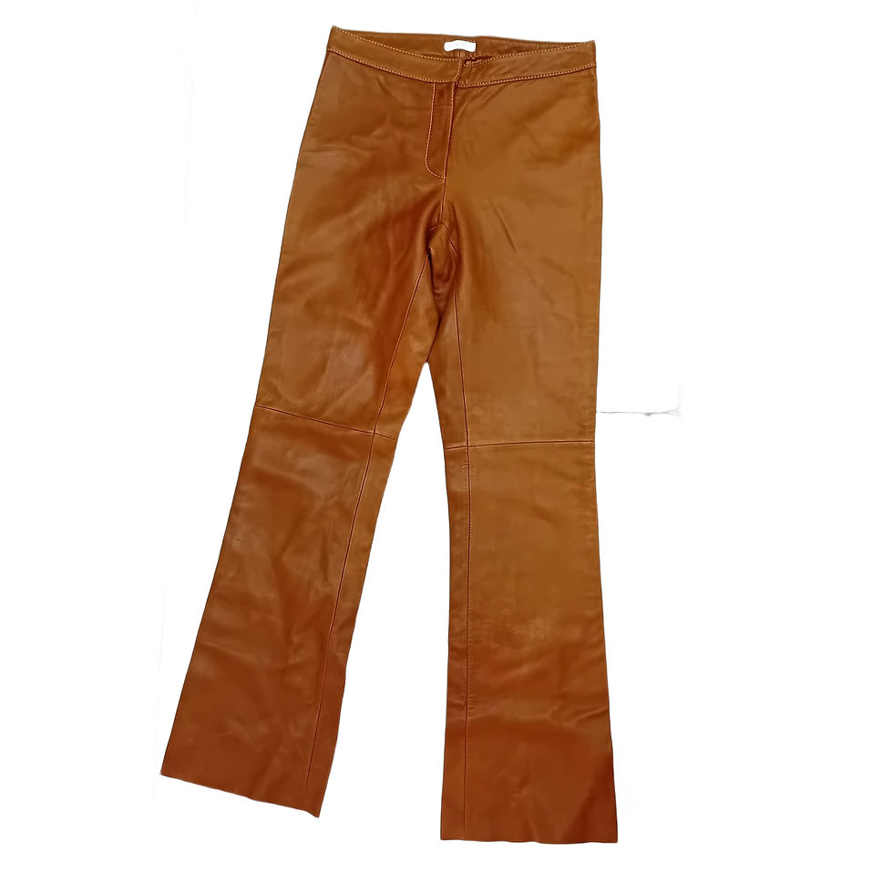 תמונה ממוזערת: Vintage Caché Cognac Brown Leather Pants