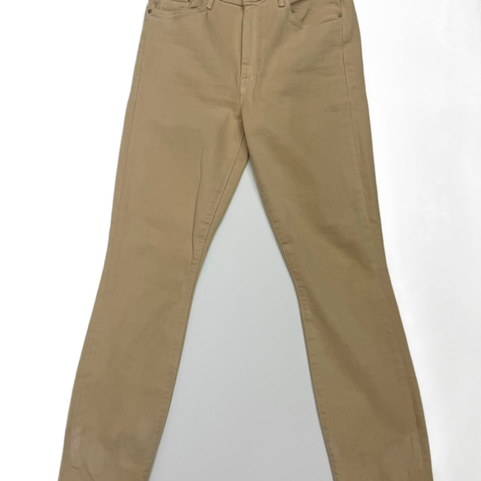 Mother Khaki Straight-Leg Trousers