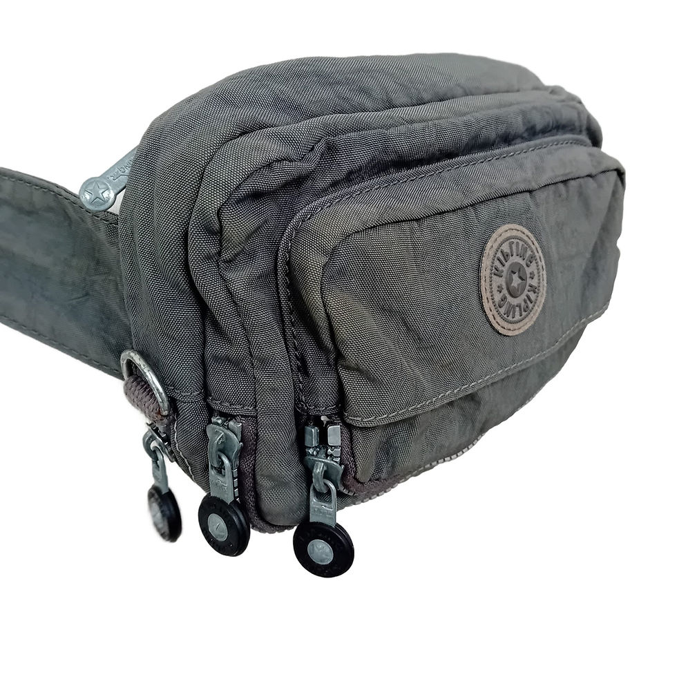 תמונה ממוזערת: Kipling Dark Grey 3-Zipper Belt Bag