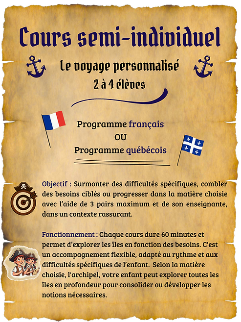 fonctionnement cours semi-individuel
