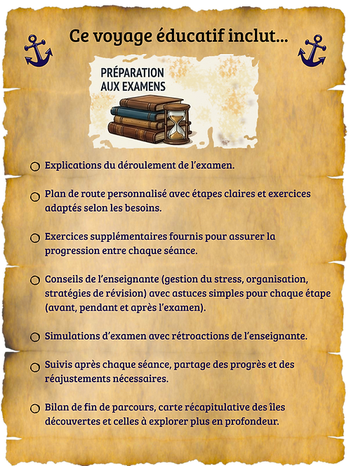 Fonctionnement préparation aux examens