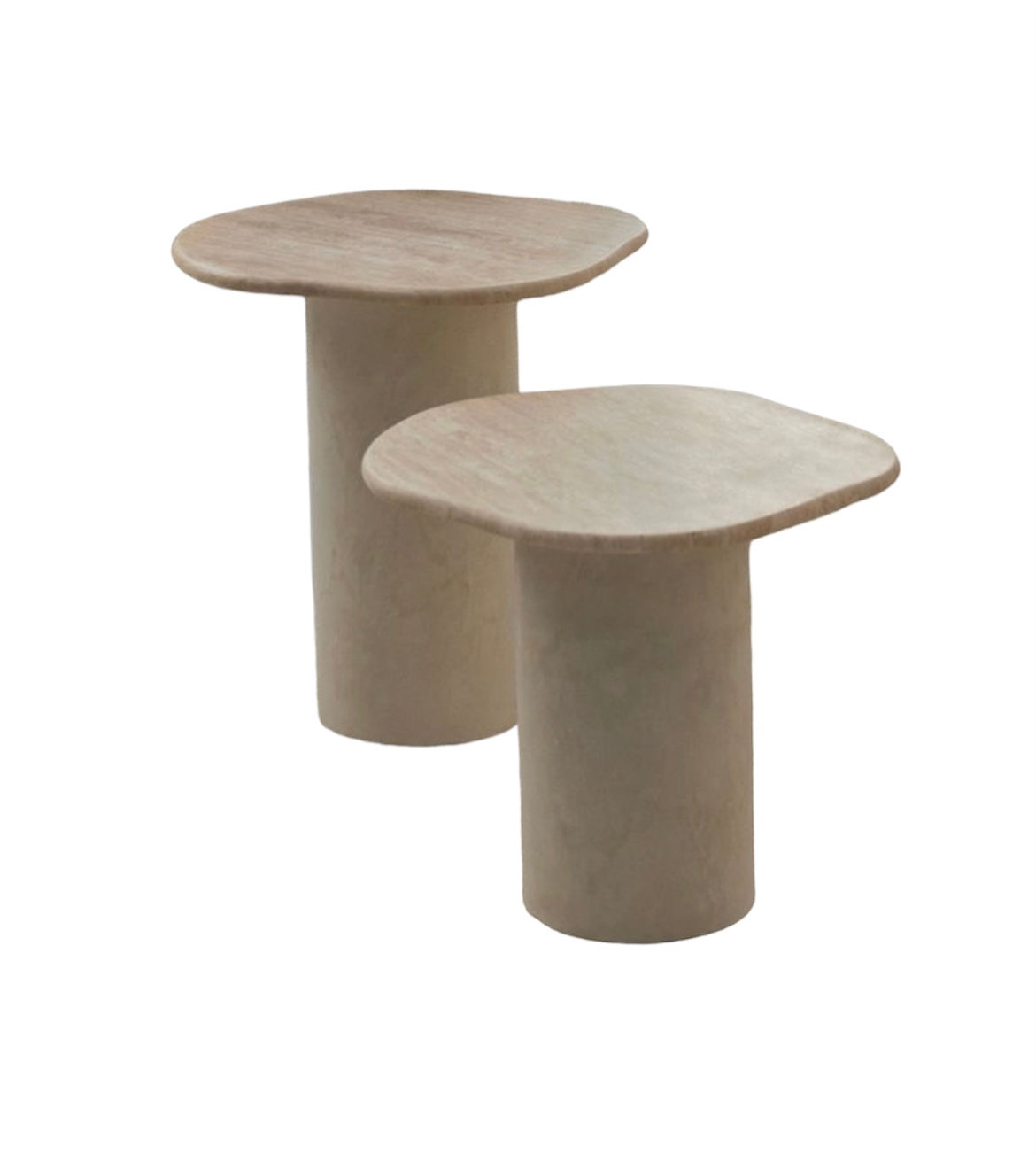 Ura Travertine Double Side Table