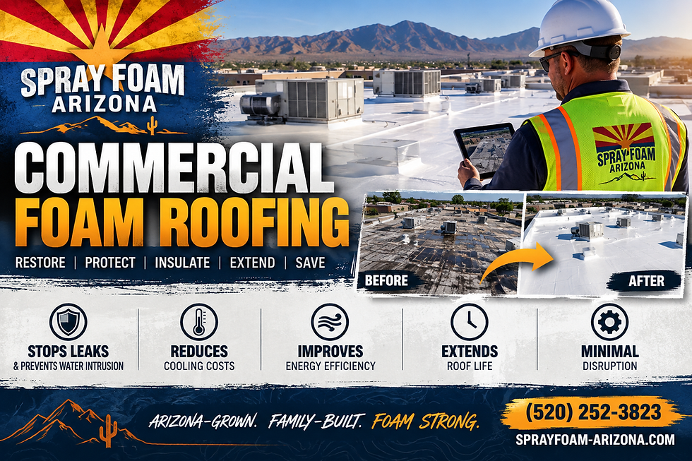 man on foam roof before and after