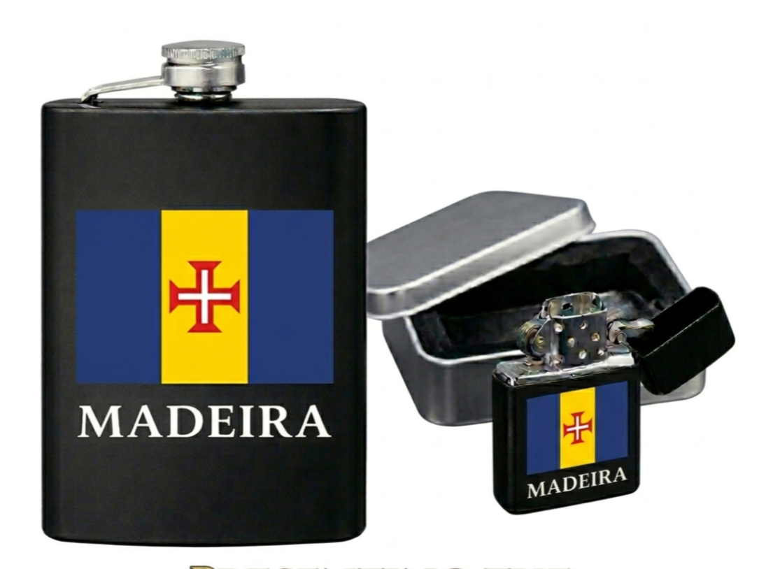 Madeira Hip flask & Lighter combo