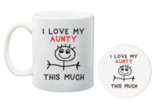 I love my Aunty/Uncle mug and glass coaster Combo