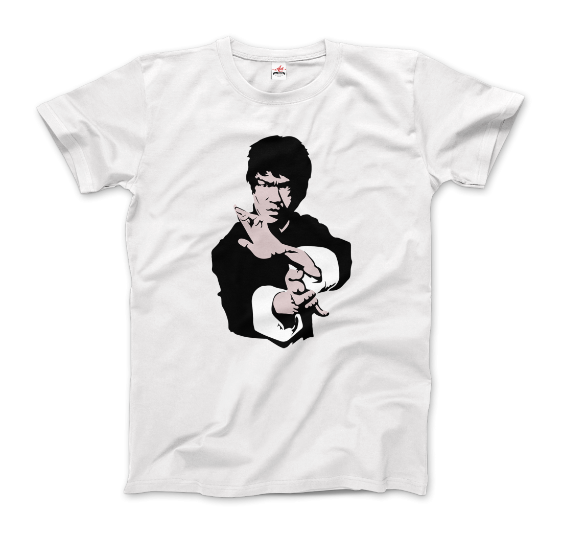 T-shirt con l'iconica posa Kung Fu di Bruce Lee