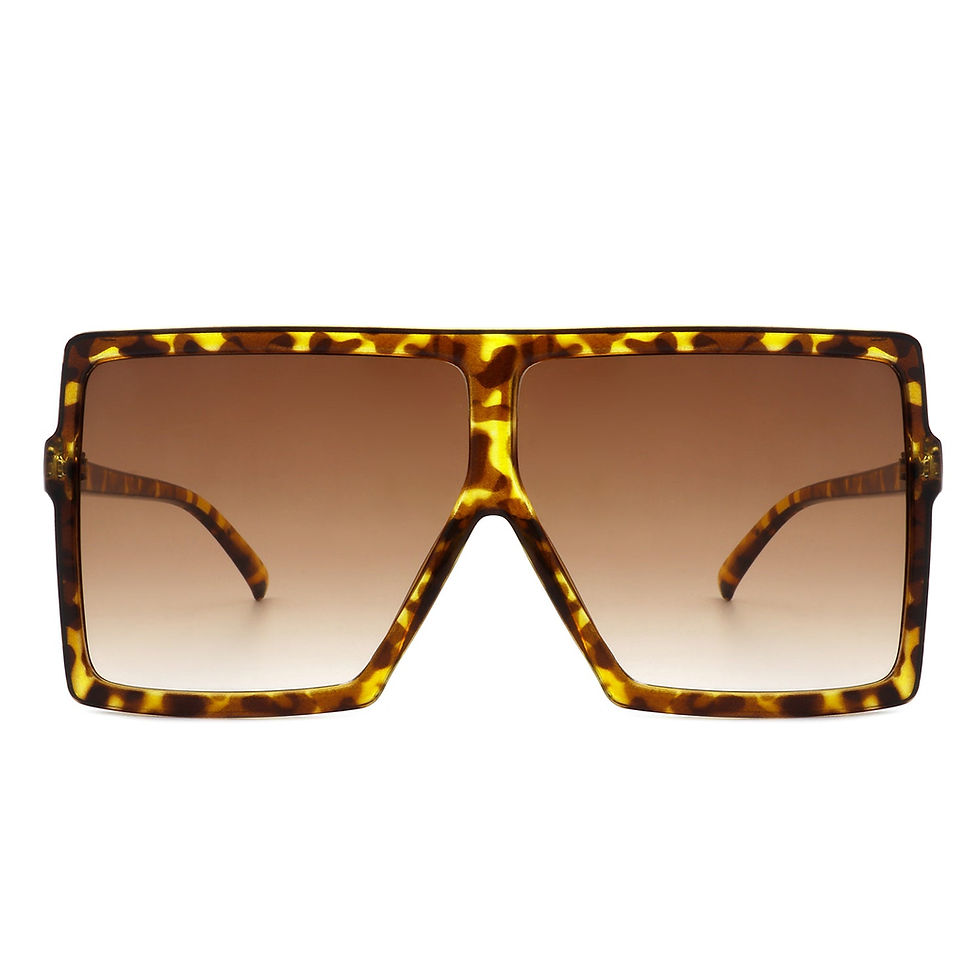 Thumbnail: Zenithia - Square Oversize Women Flat Top Fashion Sunglasses