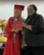 Tim with Mrs P with Diploma