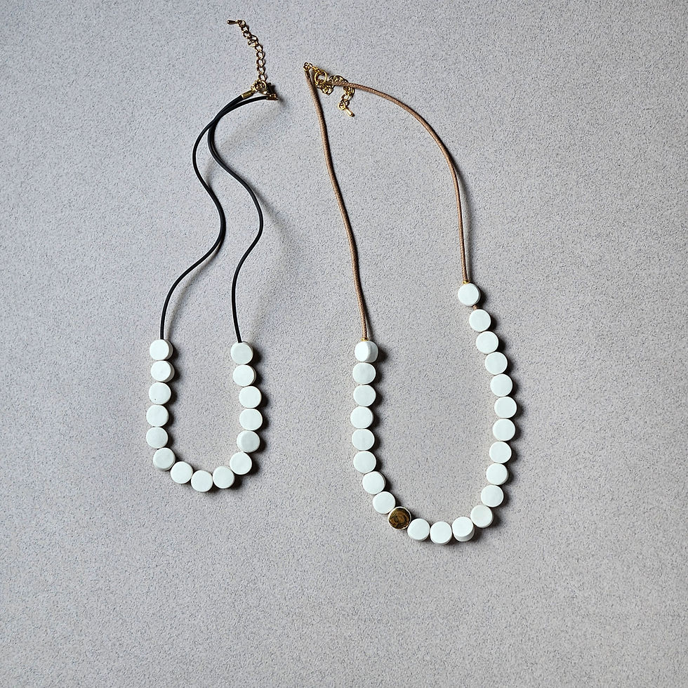 Miniature : Collier pastilles blanches