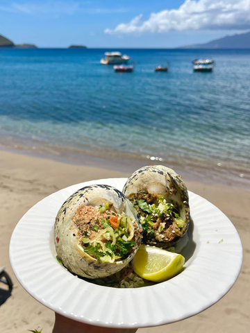 Spécialités antillaises au restaurant le Sunset Bay, Terre-de-Haut, Les Saintes