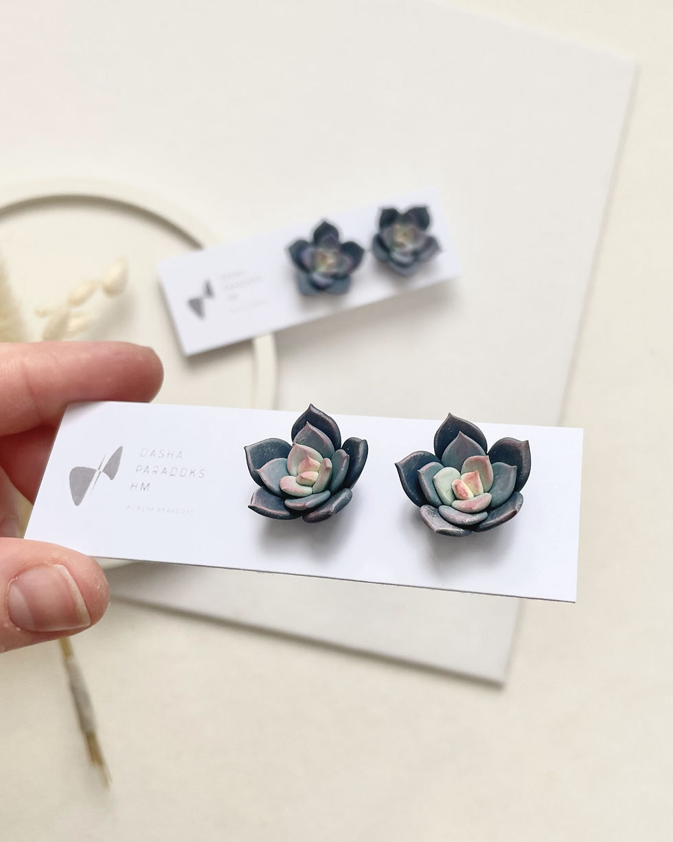Thumbnail: Succulent stud earrings "AURORA"