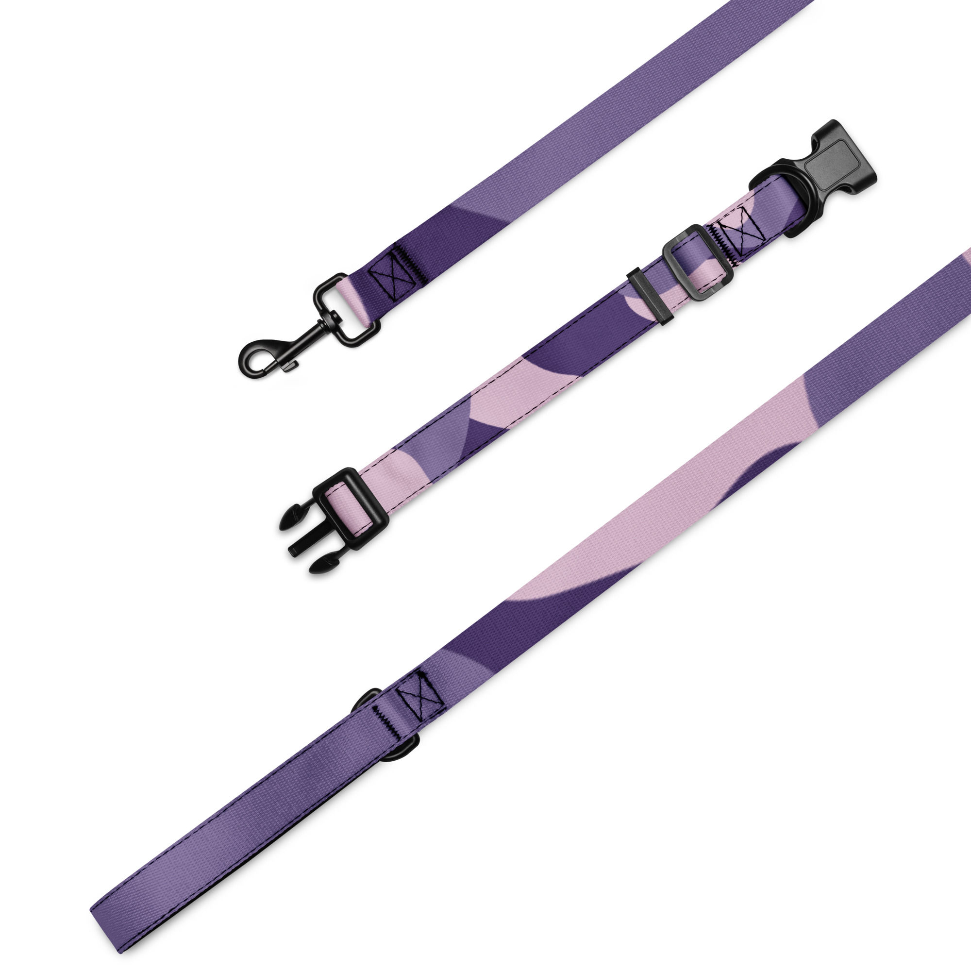 Purple Camouflage collar & leash