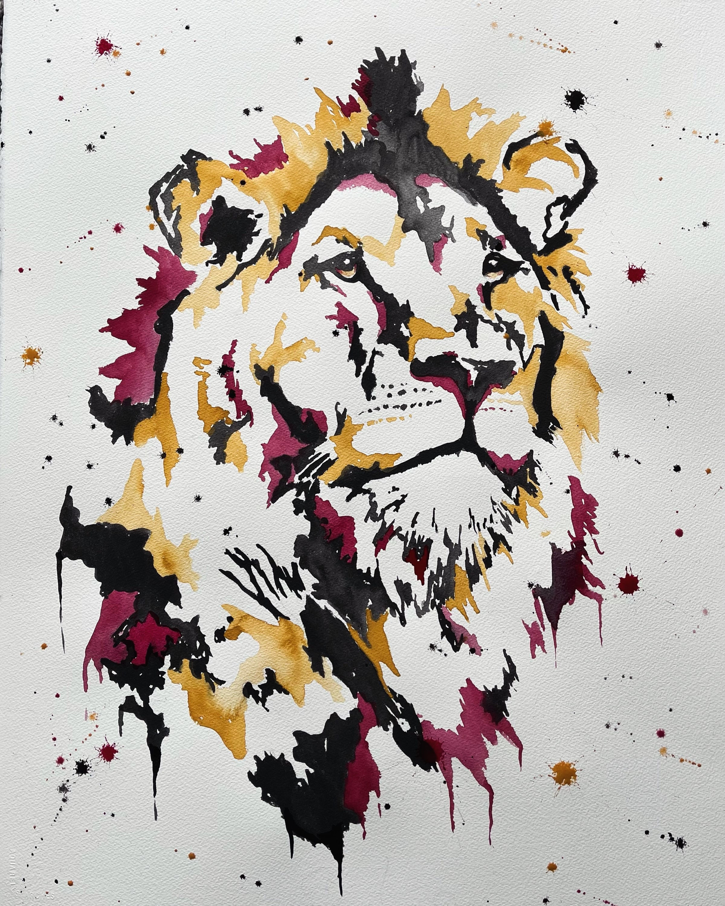 Original Watercolor Lion