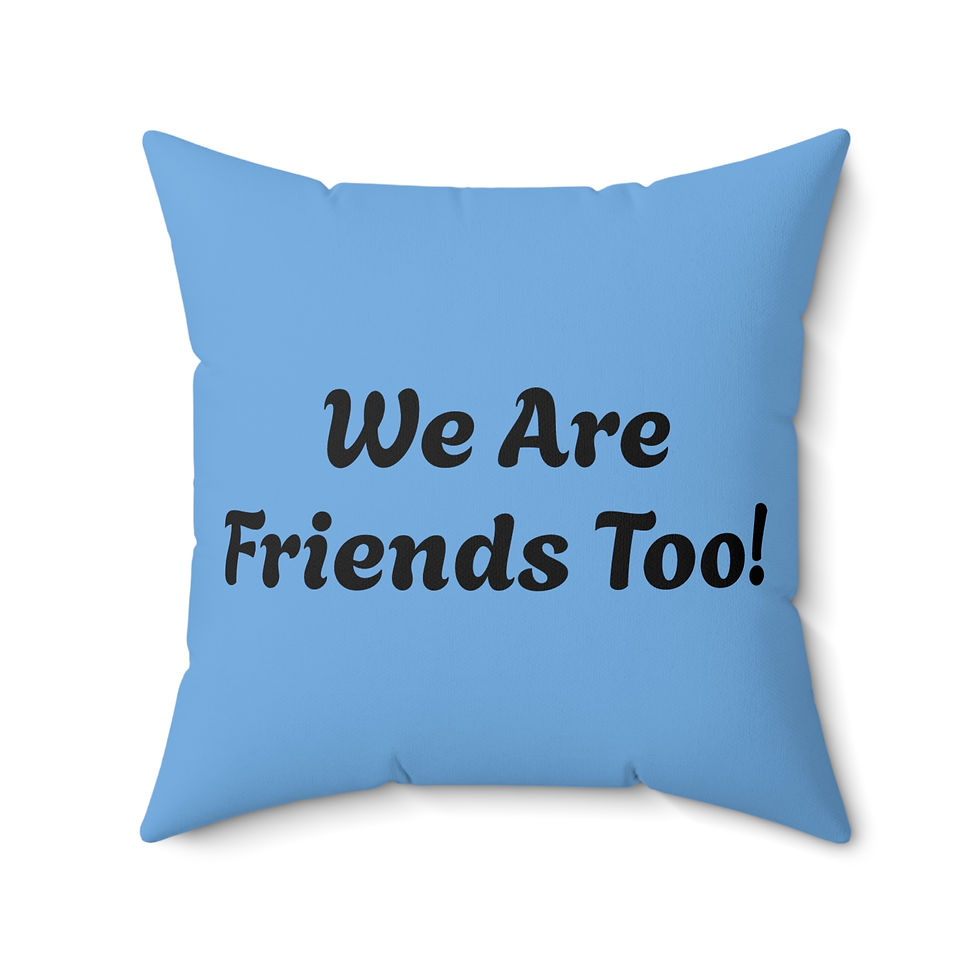 Thumbnail: Cute Pillow Featuring Characters from 'We Are Friends Too!' (Blue)