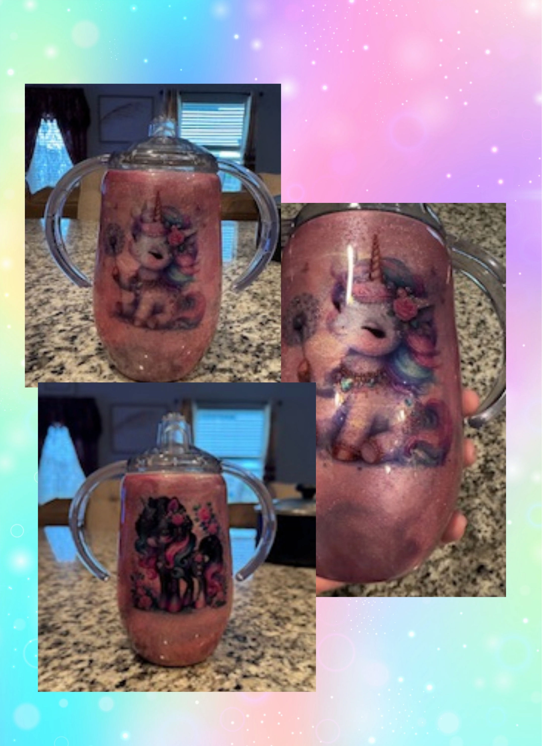14 oz Pink Unicorn Trainer Sippy Cup