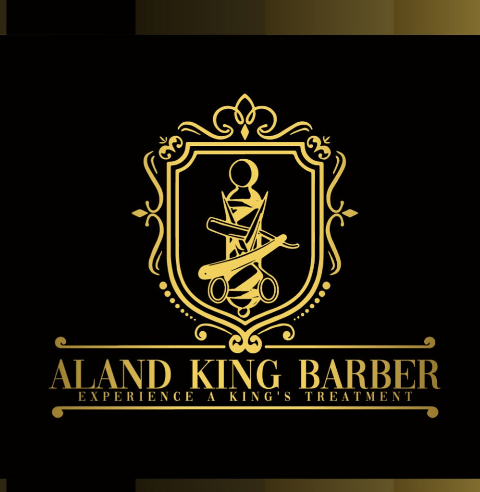 The image showcases the exterior of Aland King Barber, a premier barber shop located in Hammersmith. The shop's storefront displays a stylish logo and signage, inviting customers to experience top-notch grooming services in a welcoming and modern environment.