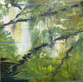 Reflet 1 - Violette Peintre - Huile sur toile - 60 x 60