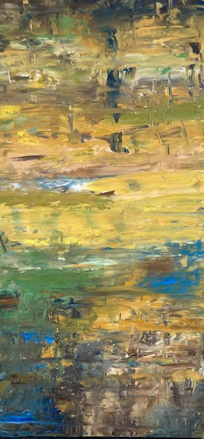 Reflet 12 - Violette Peintre - Huile sur toile - 30 x 60