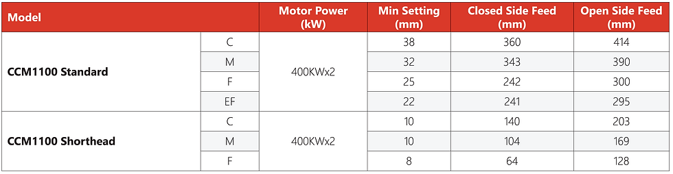 CCM 1100 technical Parameters