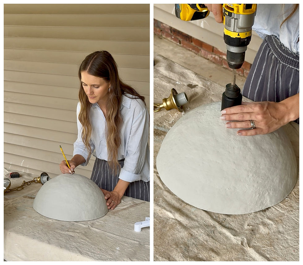 DIY faux concrete pendant light