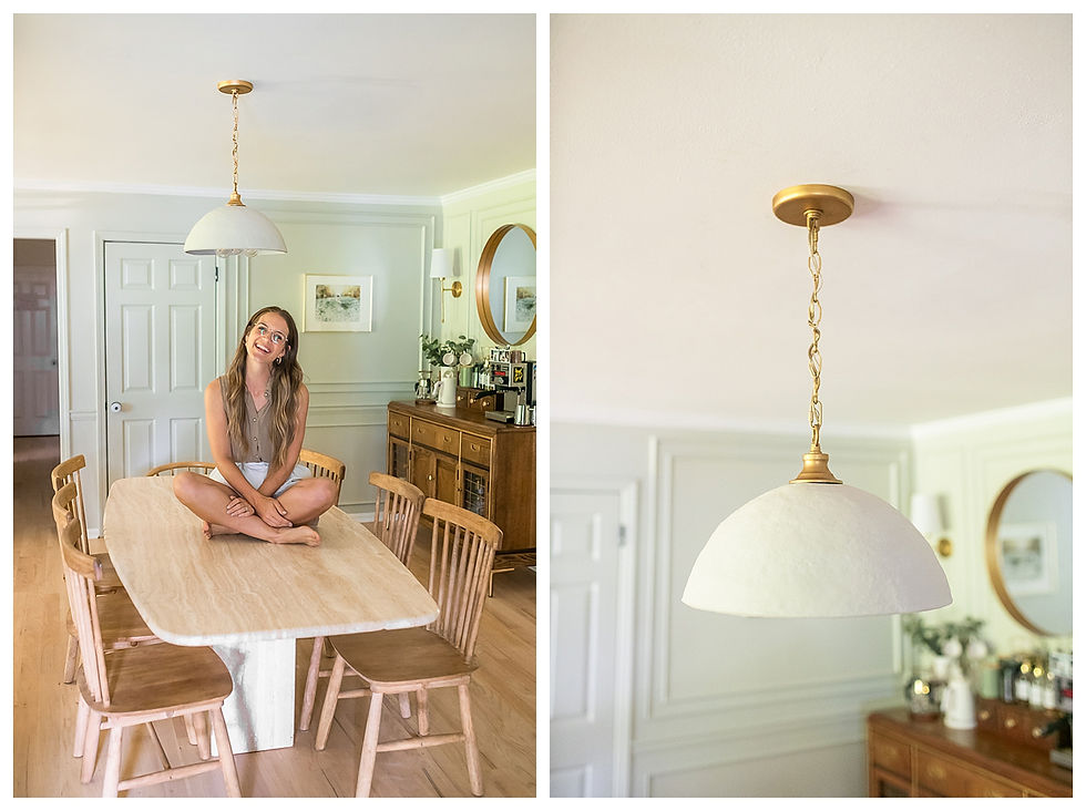 DIY faux concrete pendant light