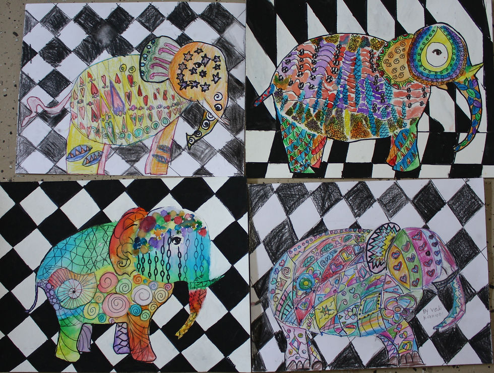 Elephants go marching by