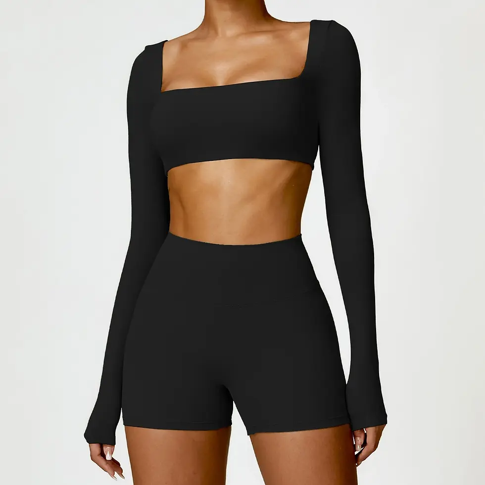 Thumbnail: Long Sleeves Tops Soft Gym Suits