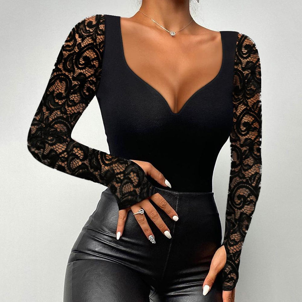 Women Slim Fit Top Stylish Woman Sexy Blouse Co Stitching Beads