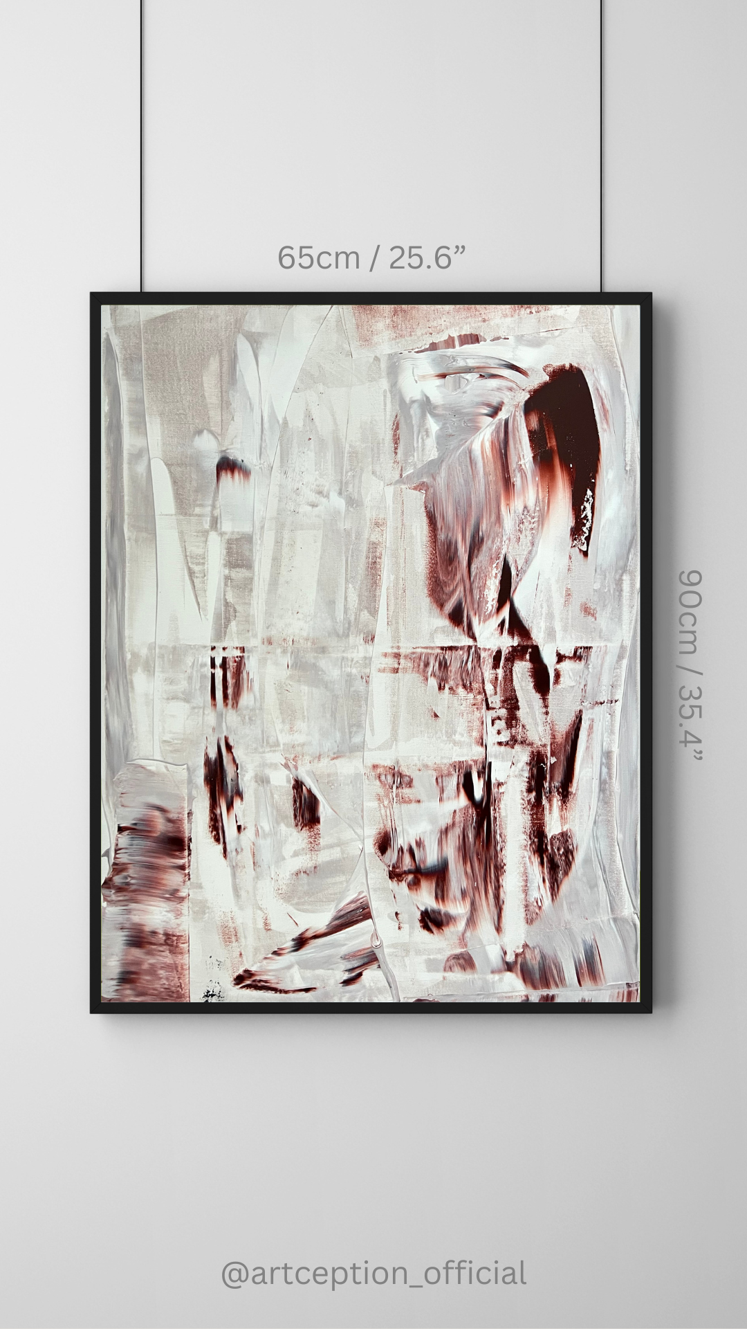 Abstract painting, brown & white, 65x90cm. @artception_official