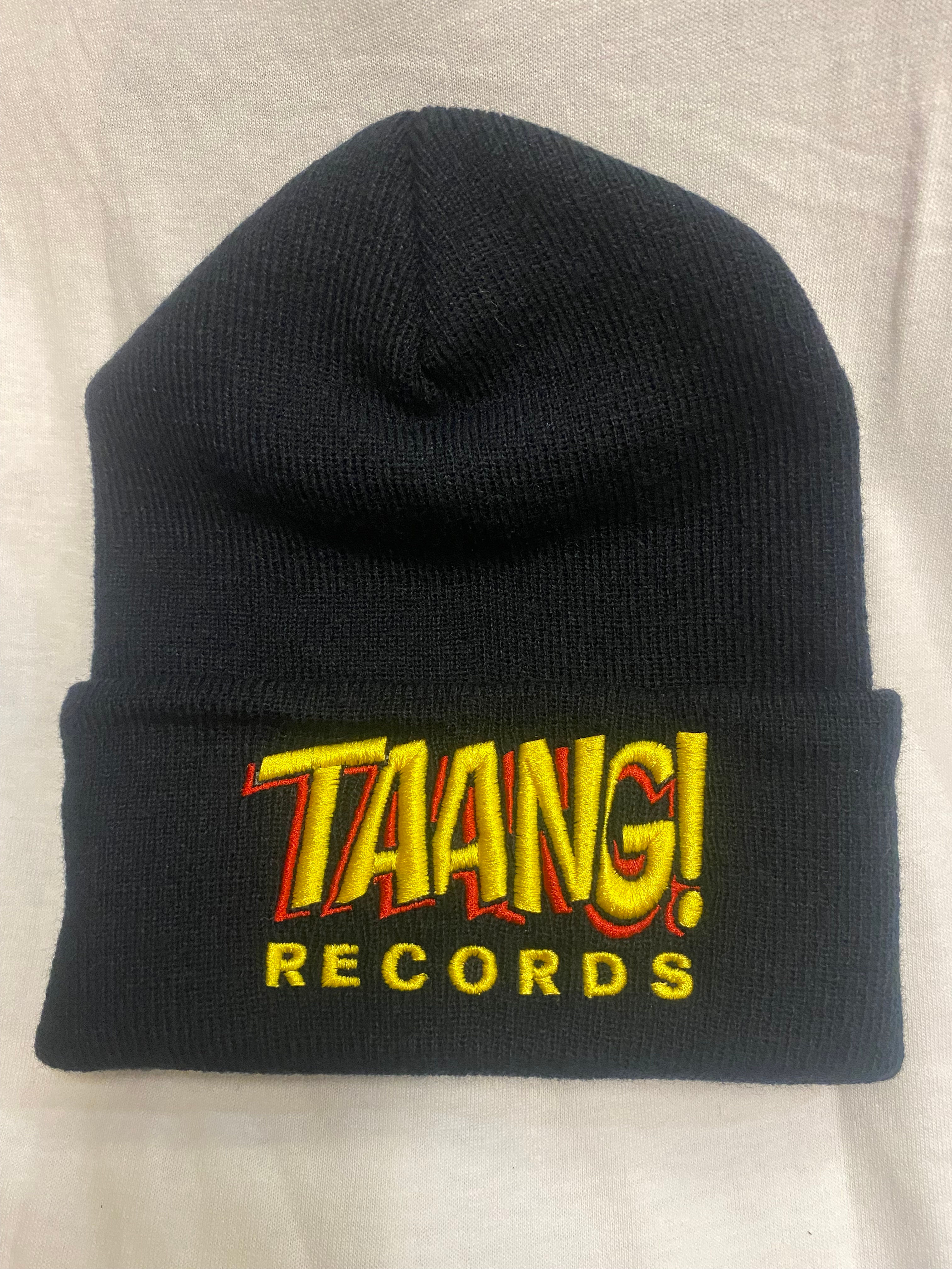 TAANG! Fold Over BEANIE black (yellow/red)