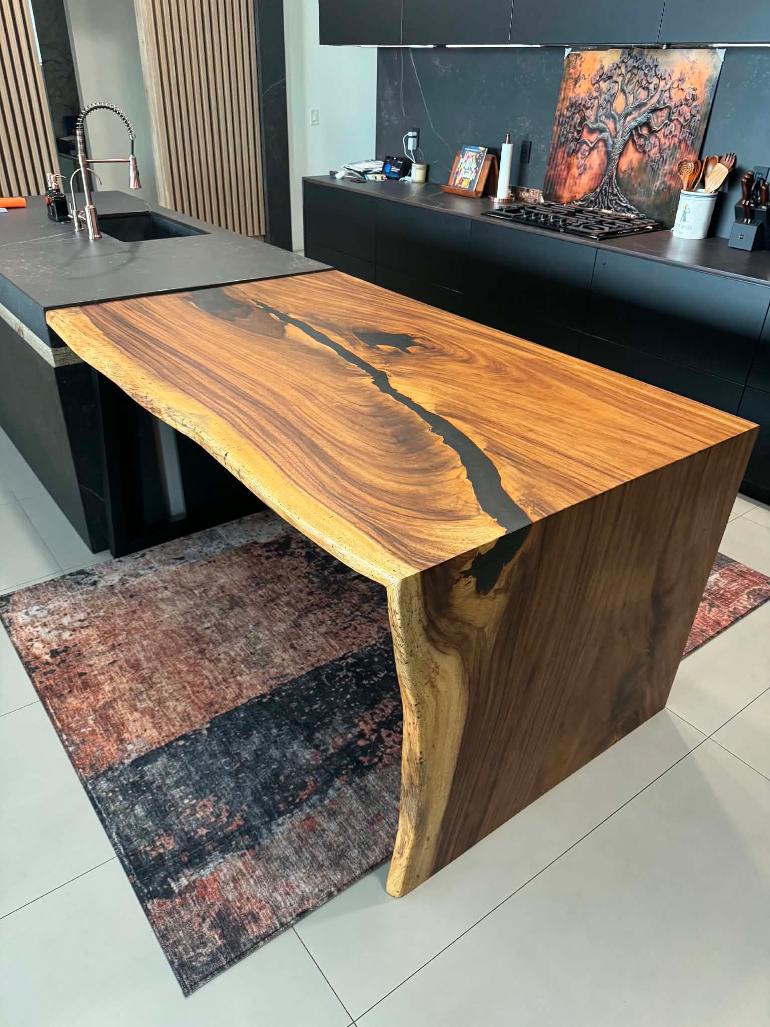 Epoxy river waterfall table