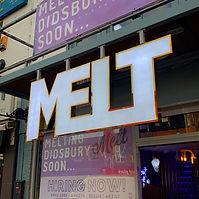 Melt, Face Lit Gold Stainless Steel Built Up Letters