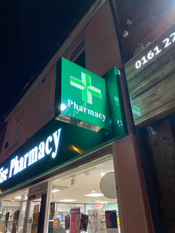 Aluminium Pharmacy Tray Effect Projecting Sign