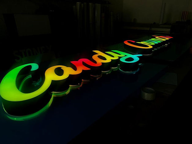 Candy Crunch Colour Changing 3D Sign