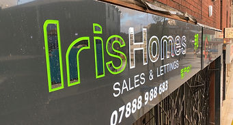 Iris Homes Illuminated Fret Cut Sign With Mirror Cut Out Letters