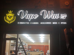Vape Waves Fret Cut Sign With Cut Out Letters & Illumination