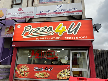 Pizza 4 U Illuminated Box Sign