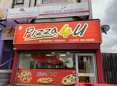 Pizza 4 U Illuminated Box Sign