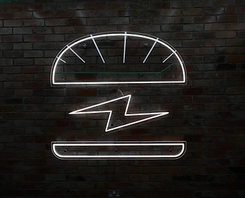 Burger Shape, White Neon Flex