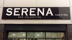 Serena Black Tray Sign With White Cut Out Vinyl