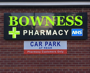 Bowness Pharmacy, Illuminated Fret Cut Sign 