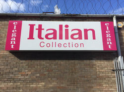 Italian Collection Tray Sign With Pink Cut Out Vinyl Applied