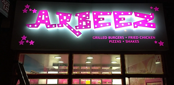 Arbeez, Tray Sign With 3D Illuminated Acrylic Letters