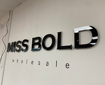 Miss Bold Interior, Raised Cut Out Letter Sign