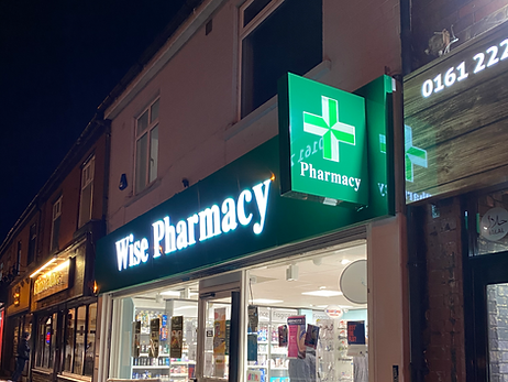 Wise Pharmacy Illuminated Shop Fron Sign