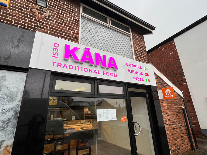 Kana Resturant, 3D Brushed Alluminium Built Up Letters